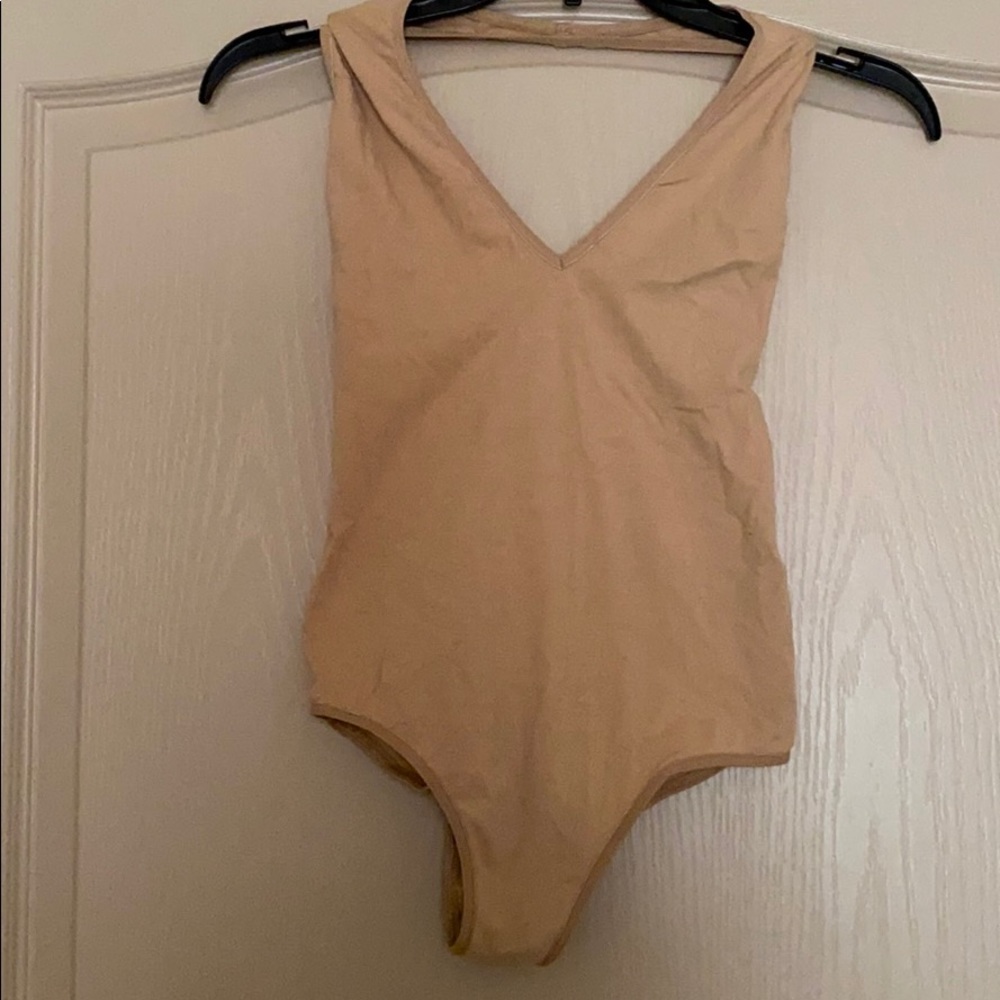 Beige Halter Bodysuit